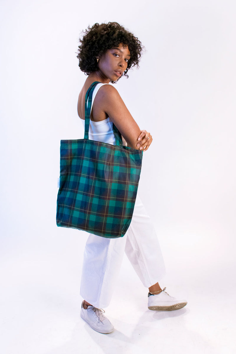 Tartan Recycled Tote Bag Kind Bag