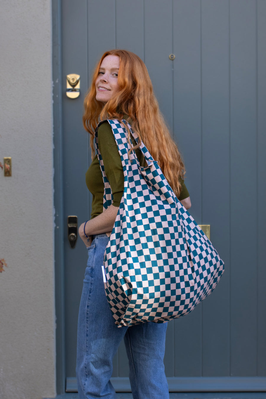 Checkered purse hot sale