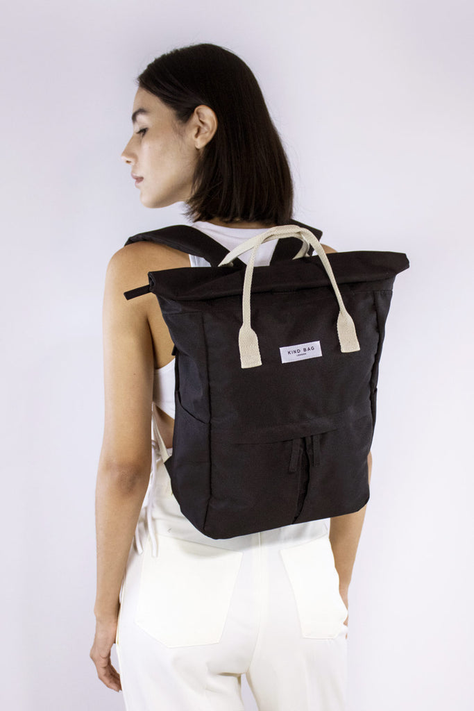 100% Recycled Sustainable Backpacks | Black | Kind Bag London