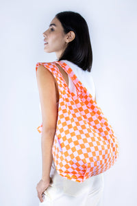 Orange and white 2025 checkered kavu bag